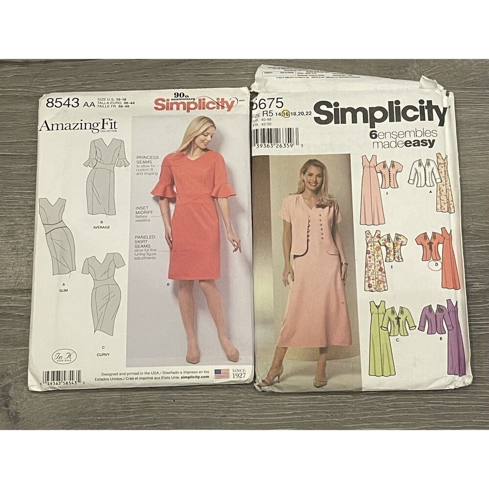 Sweing patterns Lot of 2 Womens Formal Dresses Simplicity